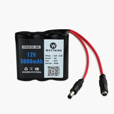 12V 5Ah Li-ion 3C Battery Pack with 1 year warranty - 5000mAh 26700 lithium battery pack