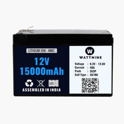 12V 15Ah Lithium (NMC) Battery with Enclosure and Warranty