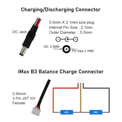 7.4V 1800mAh Rechargeable Lithium Battery Pack with Warranty (Includes BMS & Balance Pin) - 2S 1P - Image 3