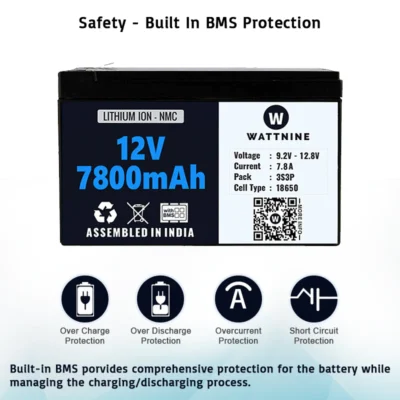 12V 7.8Ah Lithium (NMC) Battery with 1 year Warranty - Image 3